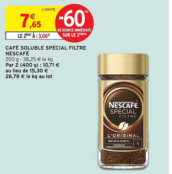 CAFÉ SOLUBLE SPÉCIAL FILTRE NESCAFÉ