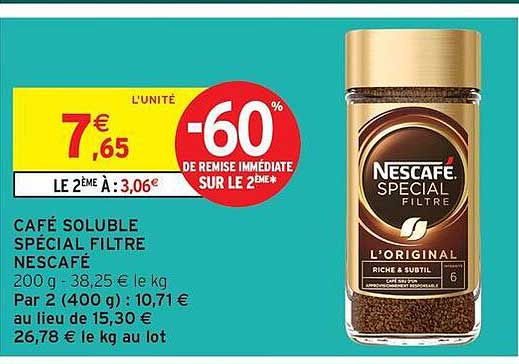 CAFÉ SOLUBLE SPÉCIAL FILTRE NESCAFÉ