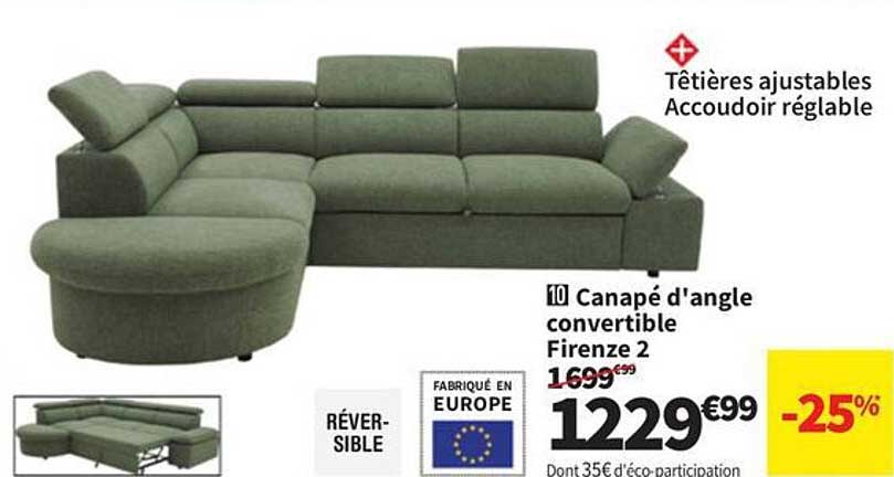 Canapé d'angle convertible Firenze 2