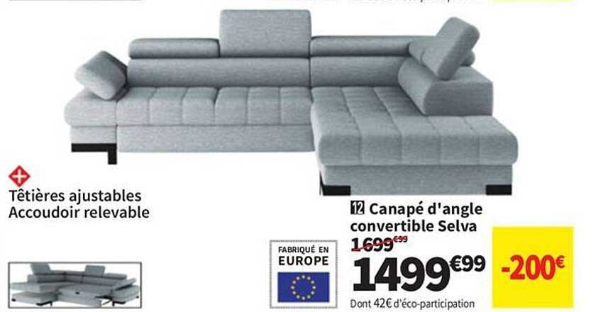 Canapé d'angle convertible Selva