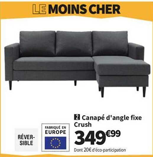 Canapé d'angle fixe Crush