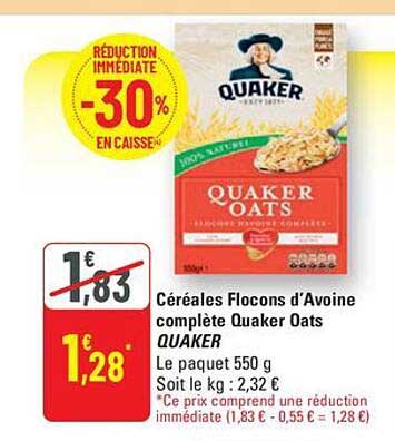 Céréales Flocons d'Avoine complète Quaker Oats
