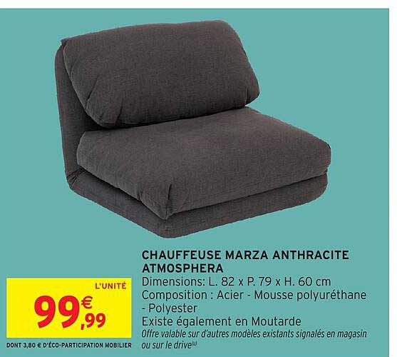 CHAUFFEUSE MARZA ANTHRACITE ATMOSPHERA