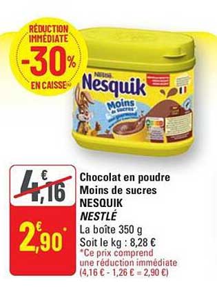 Chocolat en poudre Moins de sucres NESQUIK