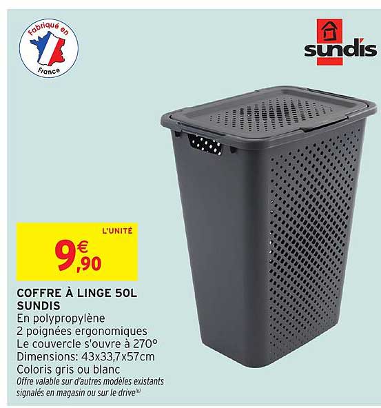 COFFRE À LINGE 50L SUNDIS