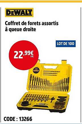 Coffret de forets assortis à queue droite