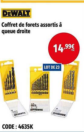 Coffret de forets assortis à queue droite