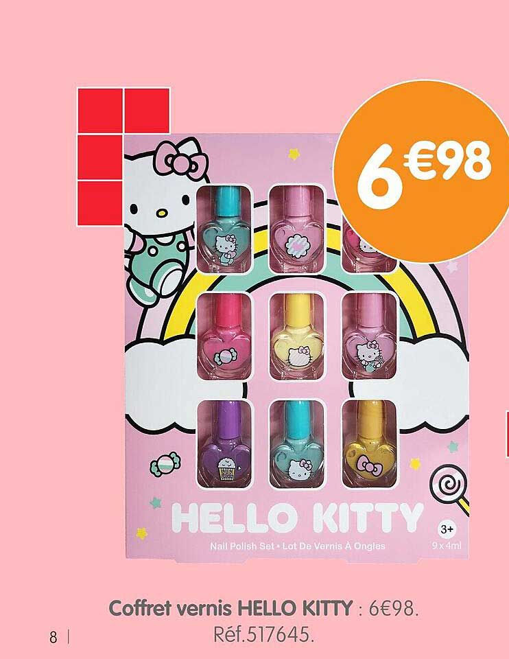 Coffret vernis HELLO KITTY : 6€98.