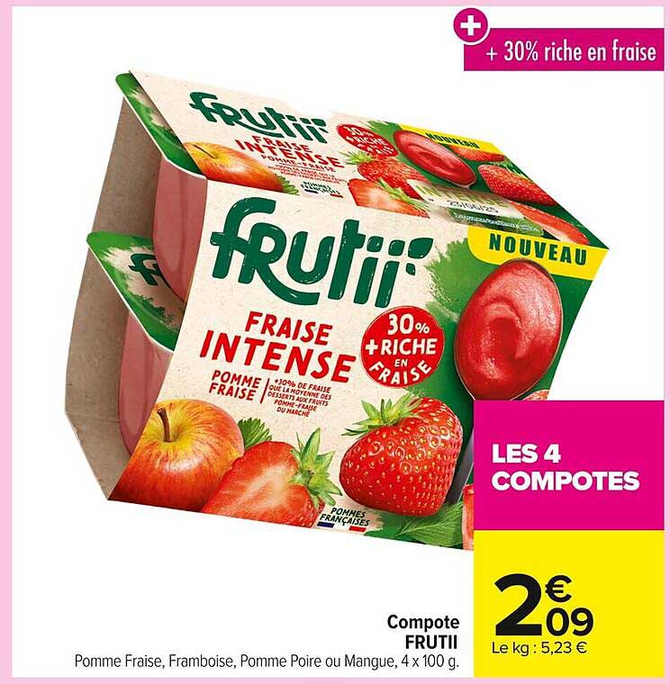 Compote FRUTII Fraise Intense