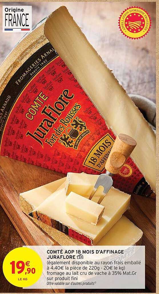 COMTÉ AOP 18 MOIS D'AFFINAGE JURAFLORE