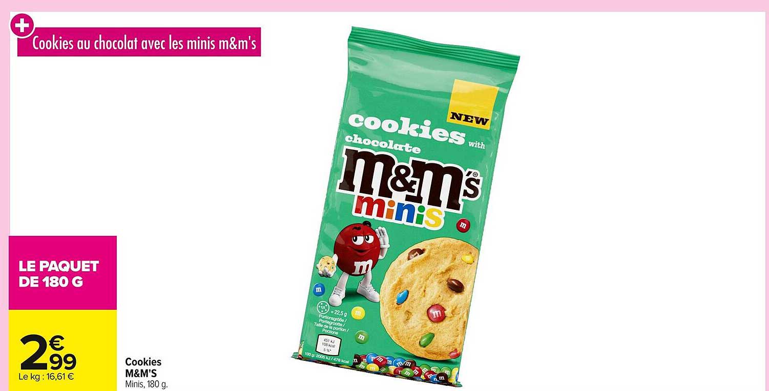 Cookies au chocolat avec les minis m&m's