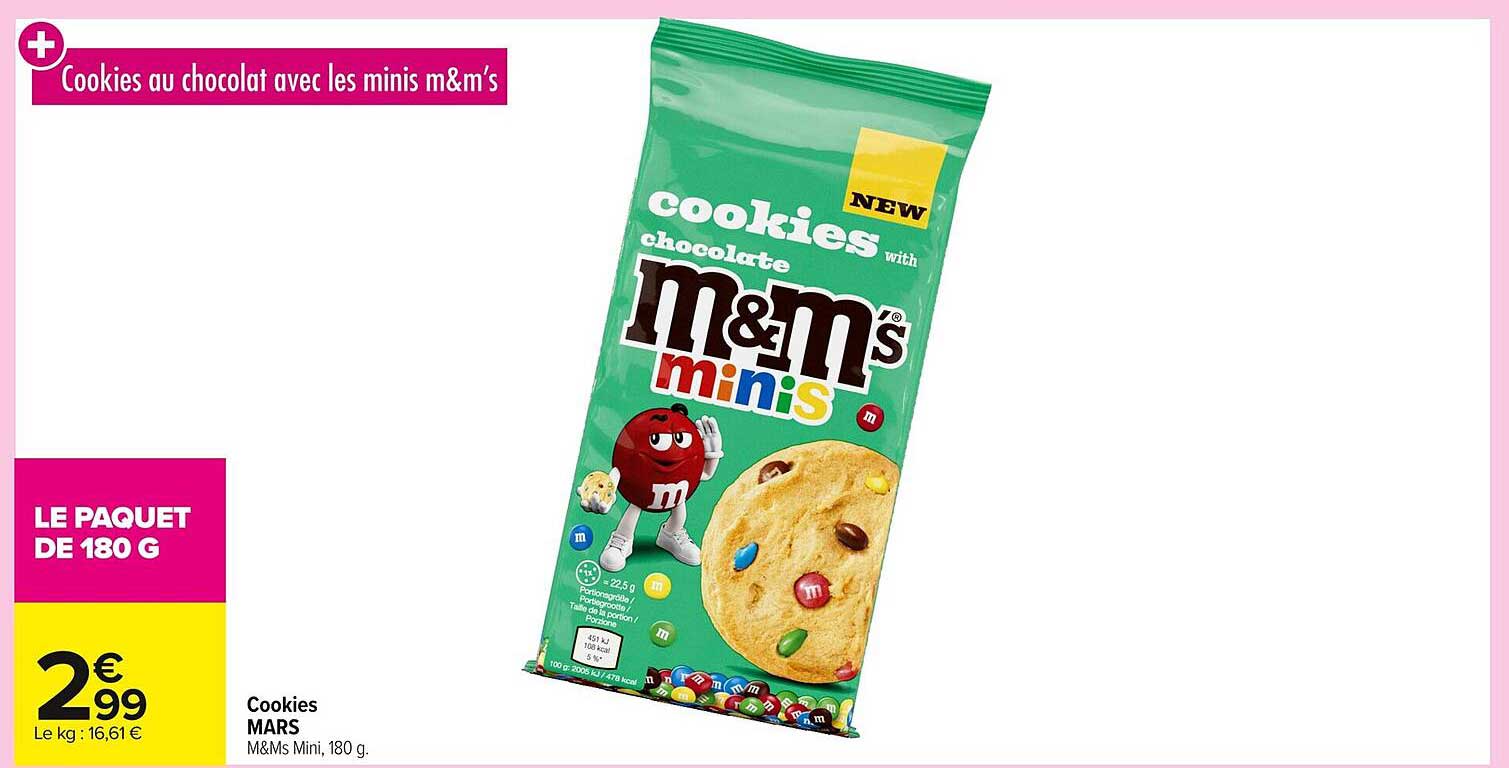 Cookies au chocolat avec les minis m&m's
