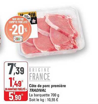 Côte de porc première TRADIVAL