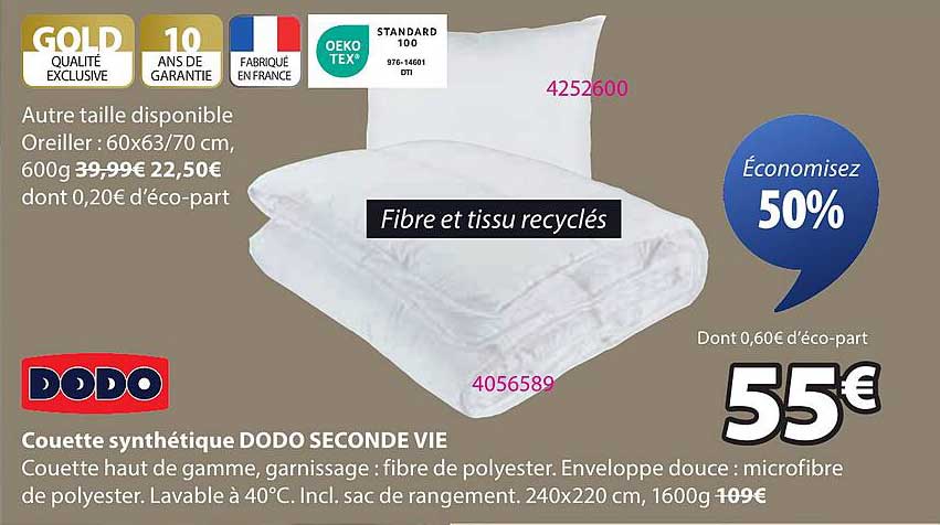 Couette synthétique DODO SECONDE VIE