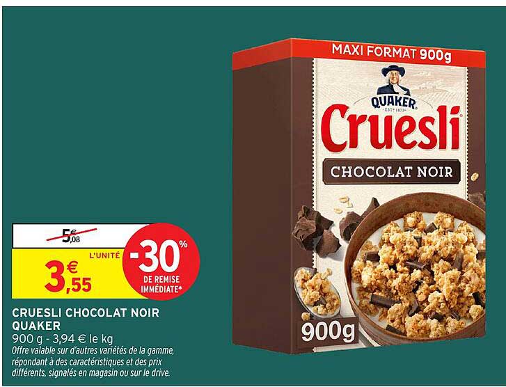 CRUESLI CHOCOLAT NOIR QUAKER