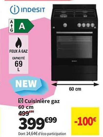 Cuisinière gaz 60 cm