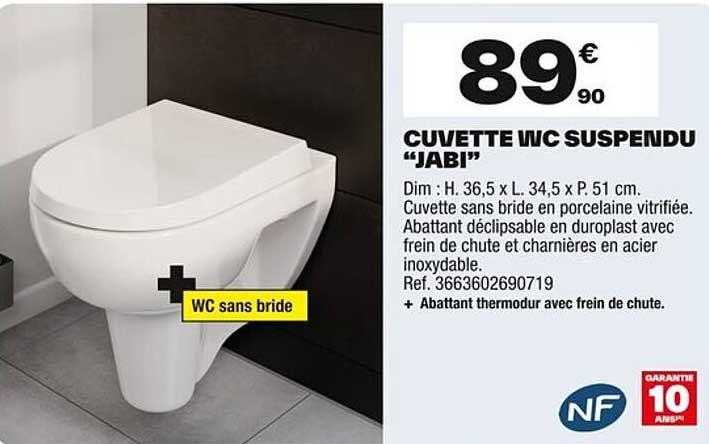 CUVETTE WC SUSPENDU "JABI"
