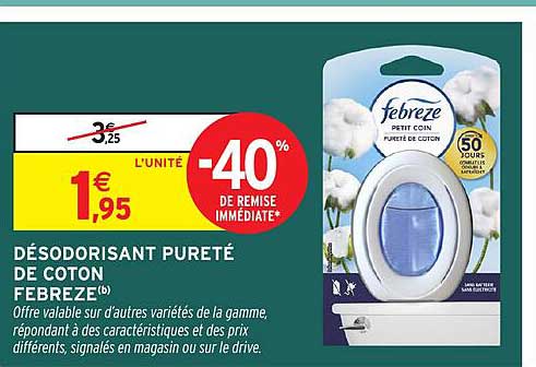DÉSODORISANT PURITÉ DE COTON FEBREZE