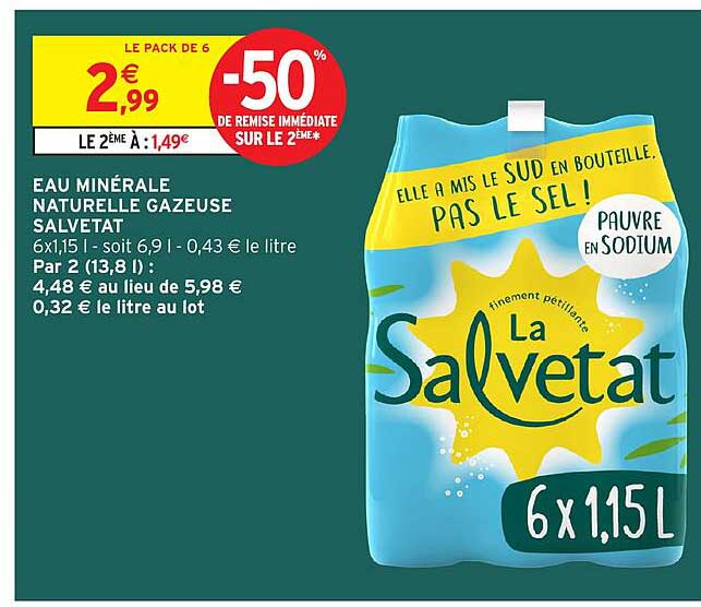 EAU MINÉRALE NATURELLE GAZEUSE SALVETAT