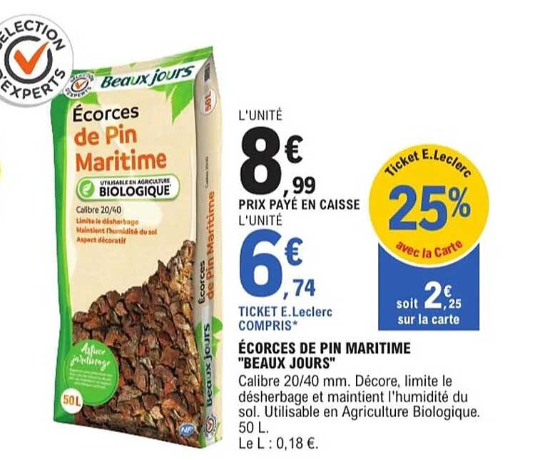ÉCORCES DE PIN MARITIME "BEAUX JOURS"