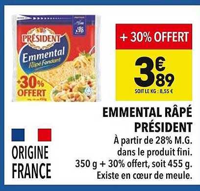 EMMENTAL RÂPÉ PRÉSIDENT