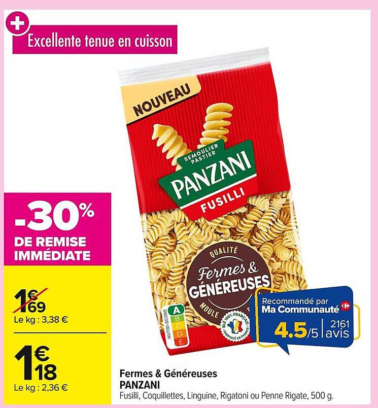 Fermes & Généreuses PANZANI Fusilli