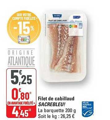 Filet de cabillaud SACREBLEU!