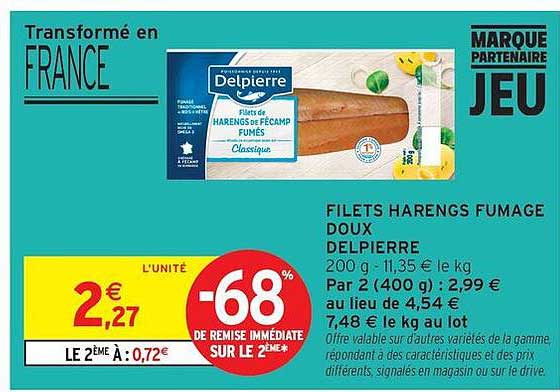FILETS HARENGS FUMAGE DOUX DELPIERRE