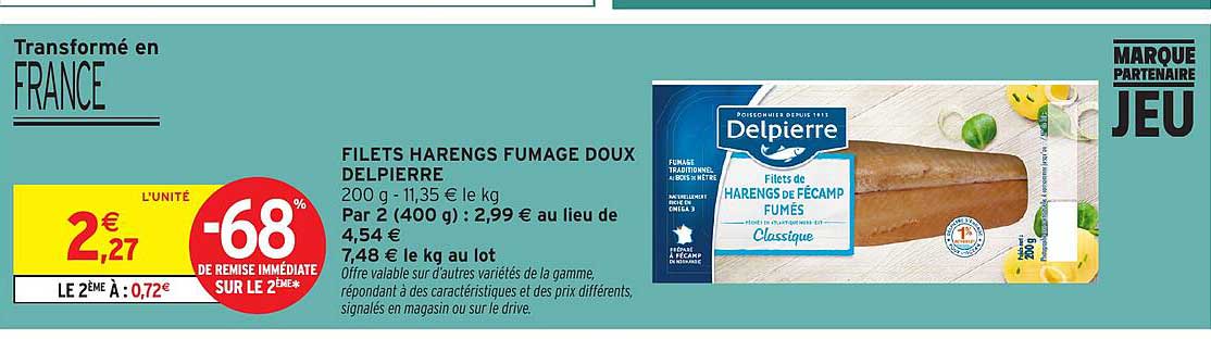 FILETS HARENGS FUMAGE DOUX DELPIERRE