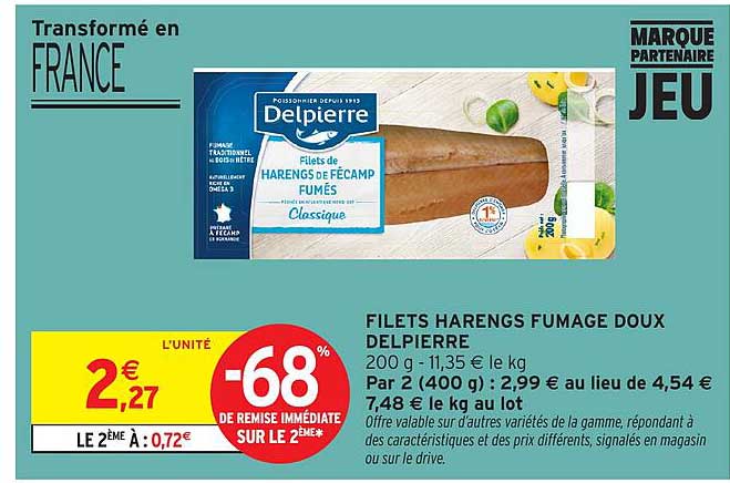 FILETS HARENGS FUMAGE DOUX DELPIERRE