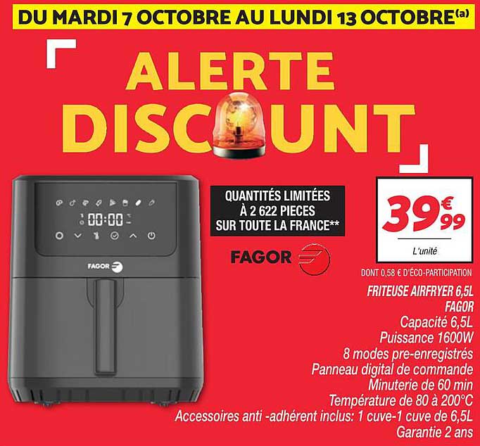 FRITEUSE AIRFRYER 6,5L FAGOR
