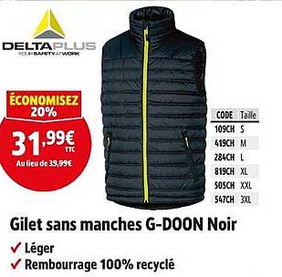 Gilet sans manches G-DOON Noir