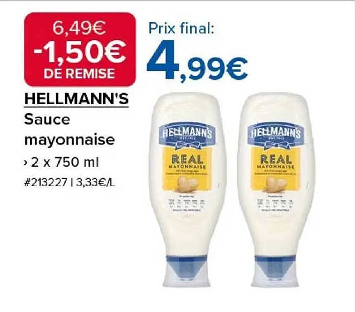 HELLMANN'S Sauce mayonnaise 2 x 750 ml