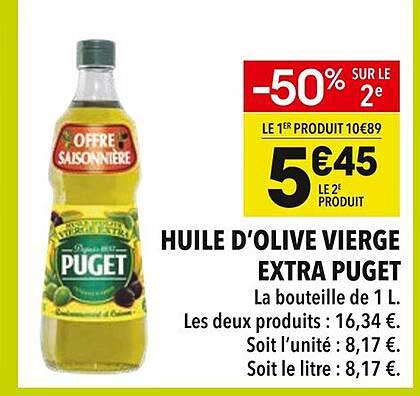 HUILE D'OLIVE VIERGE EXTRA PUGET
