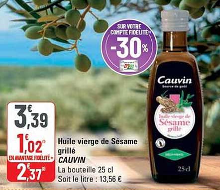 Huile vierge de Sésame grillé CAUVIN