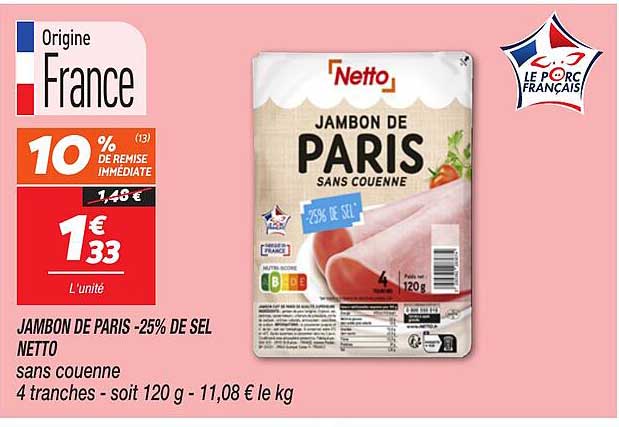 JAMBON DE PARIS -25% DE SEL