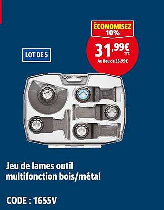 Jeu de lames outil multifonction bois/métal