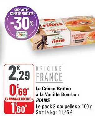La Crème Brûlée à la Vanille Bourbon RIANS