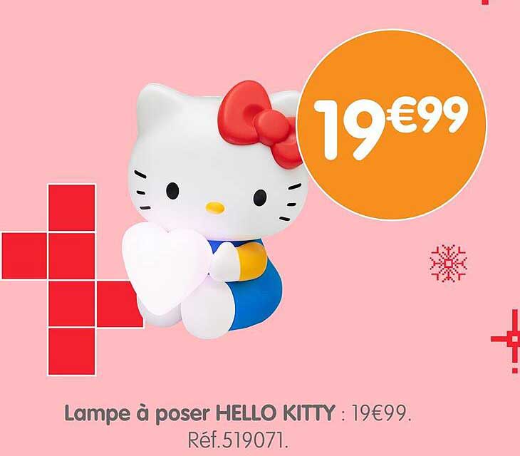 Lampe à poser HELLO KITTY : 19€99.