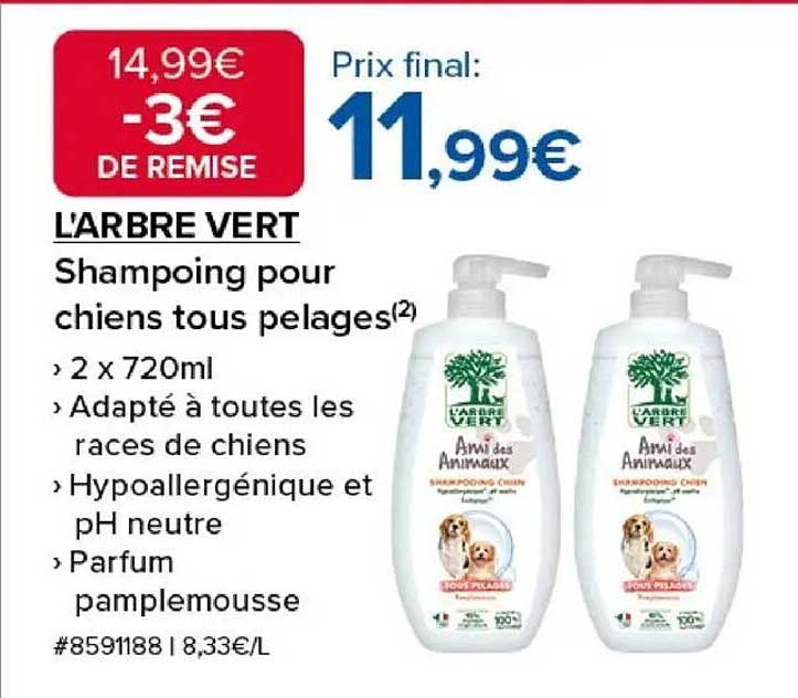 L'ARBRE VERT Shampooing pour chiens tous pelages