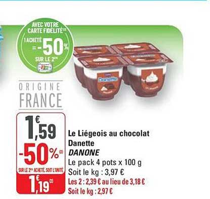 Le Liégeois au chocolat Danette