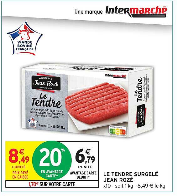 LE TENDRE SURGELÉ JEAN ROZÉ