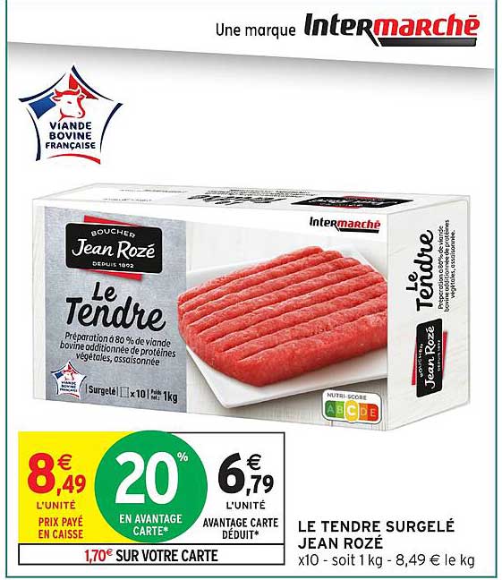LE TENDRE SURGELÉ JEAN ROZÉ