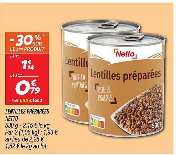 LENTILLES PRÉPARÉES NETTO