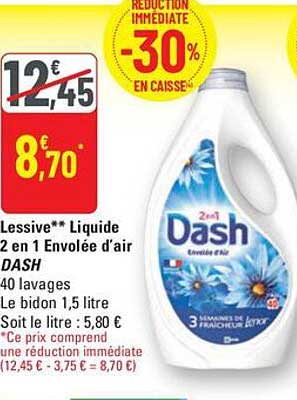 Lessive** Liquide 2 en 1 Envolée d'air DASH