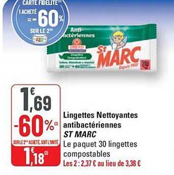 Lingettes Nettoyantes antibactériennes ST MARC