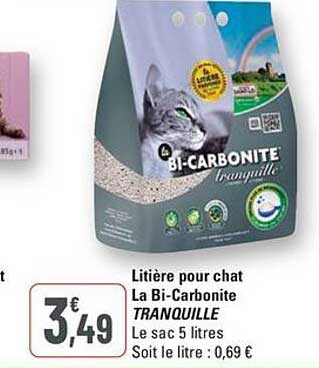 Litière pour chat La Bi-Carbonite TRANQUILLE