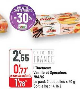 L'Onctueux Vanille et Spéculoos RIANS