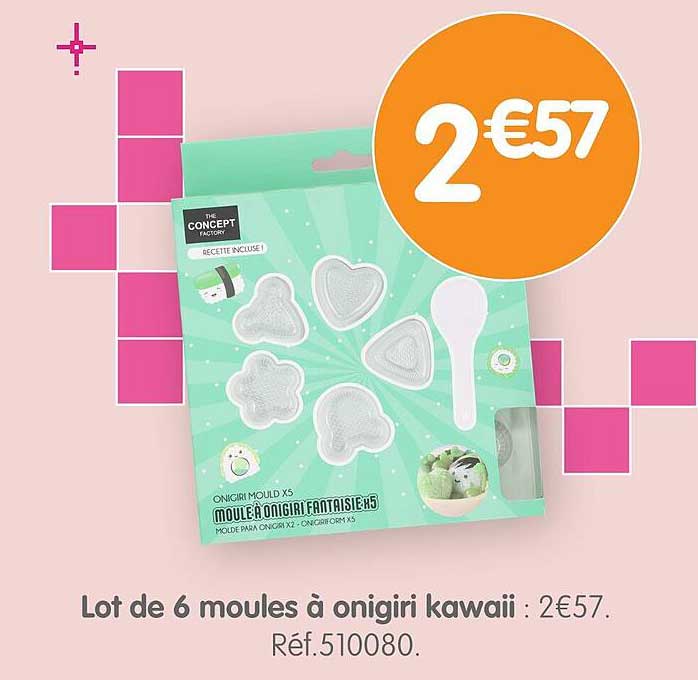 Lot de 6 moules à onigiri kawaii : 2€57
