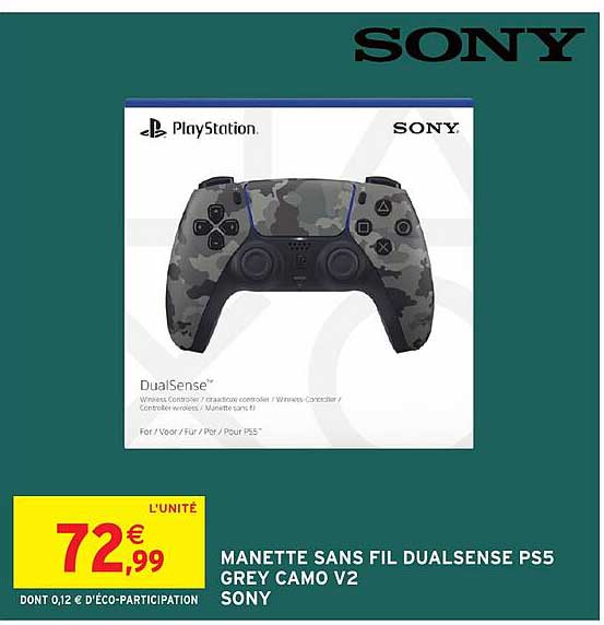 MANETTE SANS FIL DUALSENSE PS5 GREY CAMO V2